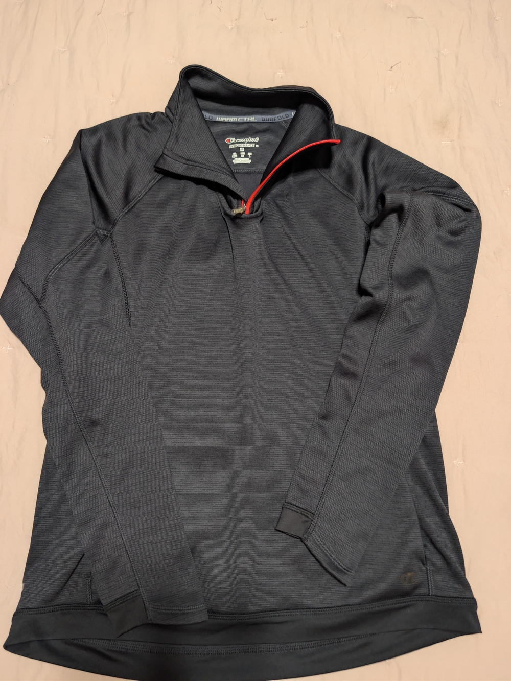 Champion Women’s Black Quarter-Zip Performance Pullover with Red Trim